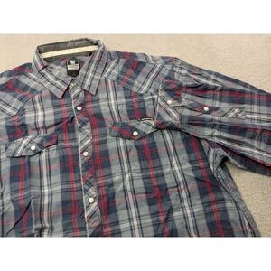 Ocean Current Mens XXL Shirt Plaid Button Up Long‎ Sleeve Western Style